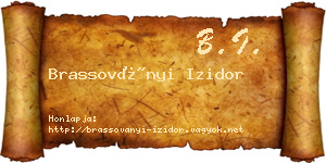 Brassoványi Izidor névjegykártya